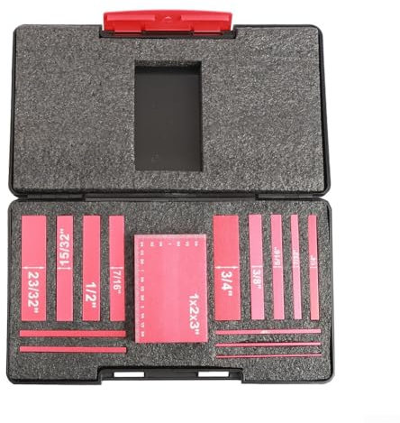 Komplettes 15-teiliges Höhenmesser-Set für Bau und Holzbearbeitung (rot)