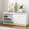 HOLTICO Shoe Bench Storage with Seat, White Shoe Cabinet Cupboard with Cushion & Flip-Drawer, Shoe Storage Cabinet for Hallway, Entryway