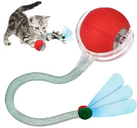xinrongda Interactive Cat Toy Ball, Cat Toys For Indoor Cats Adult, 360°Smart Automatic Rolling Ball for Cats Dogs, USB Rechargeable Cat Toys, Moving Dog For Pets
