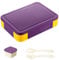 Luoqun88 Bento Lunch Box - 1330ml, 6 Compartments, Leak-Proof, Microwave & Dishwasher Safe, Bento Box Ideal for Kids & Adults (Purple-Yellow)