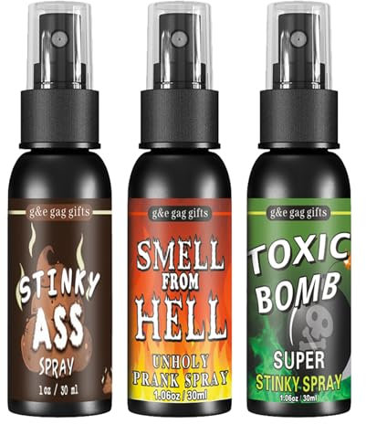GNAUMORE Fart Spray,Spray Apestoso de Broma,Fart Spray Prank,Spray Fetido Broma,Aerosoles de Broma para Pedos,Spray de Caca de Broma,Spray Olor Fetido Fart,Juguete Broma Olor Líquido,30ML*3PC