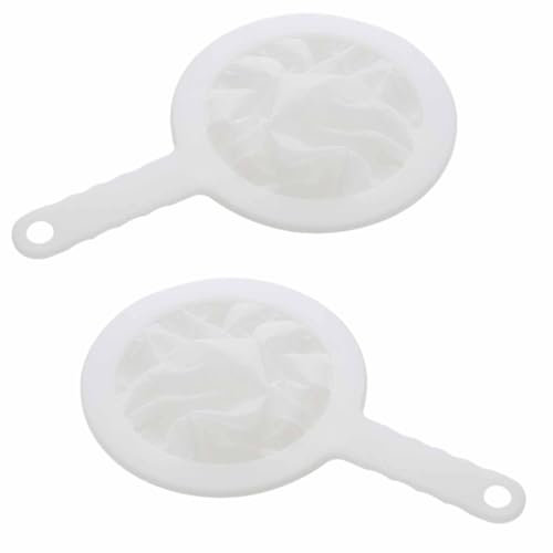 2PCS Kitchen Sieve Plastic Household Sieve Fine Mesh, 400 Mesh Filter Net with Handle Hook, Food Filter, for Seedless Jam, Flour, Yoghurt, Soy Milk Device 24 * 15cm (400 mesh)