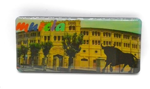 Murcia 3D imán de Nevera. Teatro Romano de Murcia. 9cm x 4cm torro, Bandera de españa. Abanico sevillana. Imán de Espuma para Nevera.
