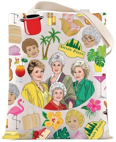 LEVLO Golden Girl Canvas Tote Bag Golden TV Show Fans Geschenk Rose & Dorothy & Blanche & Sophia Schultertasche
