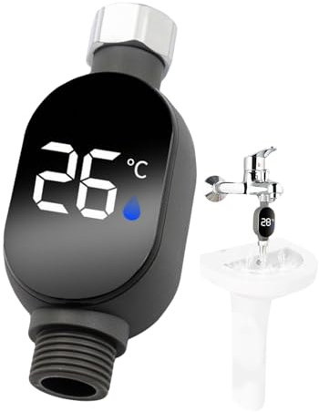 Shower Temperature Meter, Led Digital Display Water Temperature Meter, Waterproof Bath Thermostat For Home Bathroom Kitchen