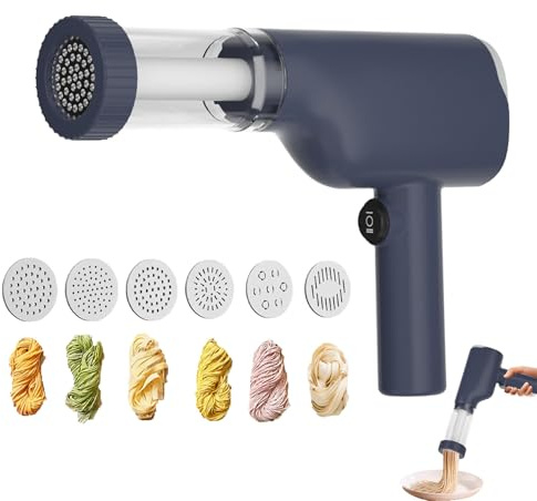 Idiyappam Maker, 2025 New Idiyappam Maker, Nudelmaschine mit 6 Formen, Tragbare Pastamaker für zu Hause (Blue)