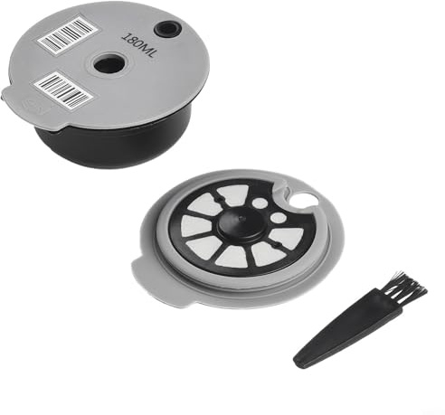 Pour Bosch For Tassimo Dosette de café réutilisable avec couvercles en silicone pour infuser 12 g de café, cuillère et pinceau inclus (A)