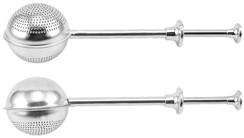2 Piezas Colador de Té de Acero Inoxidable,Bola de Té con Mango Telescópico, Infusor De Té De Acero Inoxidable 304, Apto para Té a Granel, Ideal para La Cocina y La Preparación De Té.