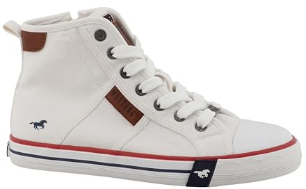 MUSTANG Damen Low-Top Sneaker, Frauen Halbschuhe,Laufschuhe,schnürschuhe,schnürer,straßenschuhe,Strassenschuhe,Sportschuhe,Weiß,42 EU