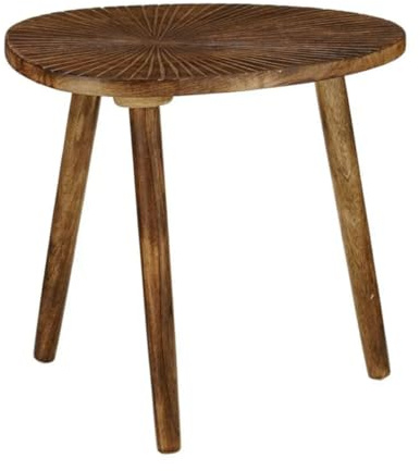 MICA Decorations Pomante Beistelltisch – Couchtisch aus Mangoholz – Auch als Plant Stands – Beistelltisch klein – 50 x 36 x 46 cm – Dunkelbraun