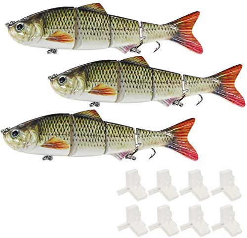 Angeln Mehrteiliger Wobbler Jerkbait mit 2 Drillingshaken 25cm Köder für Hecht Barsch Forelle