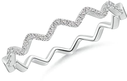 Klassischer runder Zick-Zack-Ring (0,8 mm Diamant), Diamant
