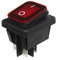 WITTKOWARE Kontroll-Wippenschalter, IP65, Einbaumaße 30x22mm, 2-polig, EIN/AUS, 16A/250V~, beleuchtet, Tastenfarbe rot