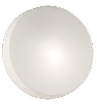 Plafonnier ou applique murale de diamètre 26 cm verre soufflé opale pour 2 lampes LED à vis E14