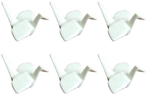 BESTONZON Juego de 6 palillos de cerámica de estilo japonés hechos a mano con mil grúas de papel, soporte para cuchillos, 5,5 x 5 x 3 cm, color blanco