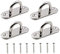 Yesmin 4pcs 304 Stainless Steel Eye, Oblong Pad Eye Plate 5MM Metal Staple Ring Hook With 2 Holes