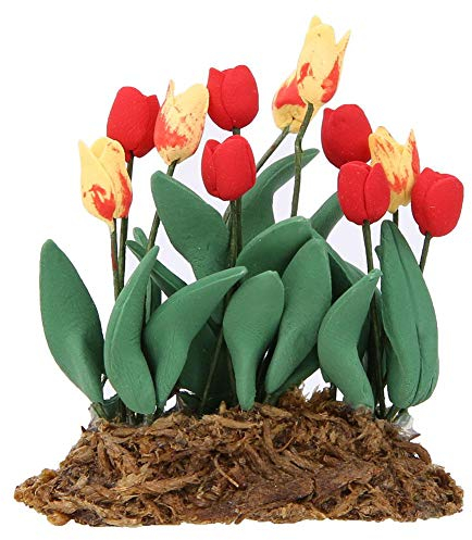 Miniatur Puppenhaus Blume Tulpe 1:12 Puppenhaus Dekoration Garten Zimmer Modell Blume Spielhaus Spielzeug Tulpe Blume für Raumdekoration Photo Requisiten