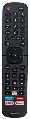 VINABTY EN2BO27H Remote Control fit for Hisense Smart LED TV 32A5600FTUK with Prime Video Netflix Youtube Freeview Play Rakuten Buttons.