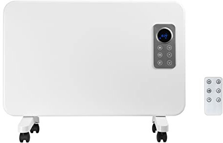 electriq 1000W Slim Wall Mountable Panel Heater with Thermostat and Weekly Timer - Bathroom Safe