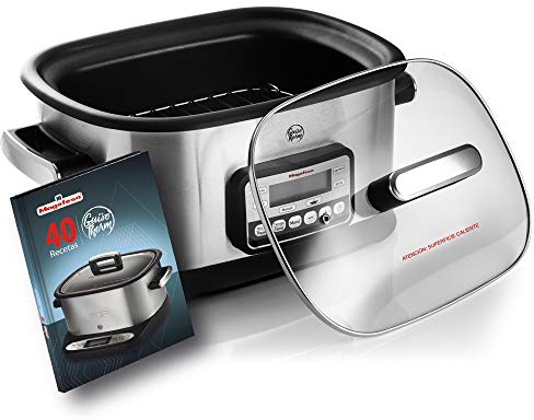 Magefesa Guisotherm - Olla Eléctrica Tradicional Multifunción 6L, 1200W, Funciones Freír, Vaporara y Grill, Recipiente Extraíble Antiadherente