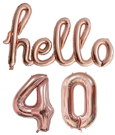DIWULI Hello 40 Luftballon Roségold Geburtstag Dekoration