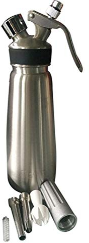 KUANDARM Cream Whipper Mousse Syphon - Stainless Steel Whipped Cream Dispenser for Squirty Cream with Extra Nozzles Storage, 500ml