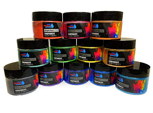 Epoxidharz Farbe | Epoxy-Pigmente | 15g | Perlglanz Metallic Farbpulver Pigment für Epoxidharz, Schmuck, Kunst, Tische, Schmuck, Malerei (12 Farben Set)