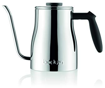 Bodum Bistro Wasserkocher mit Schwanenhals, Chrom, 1000 ml