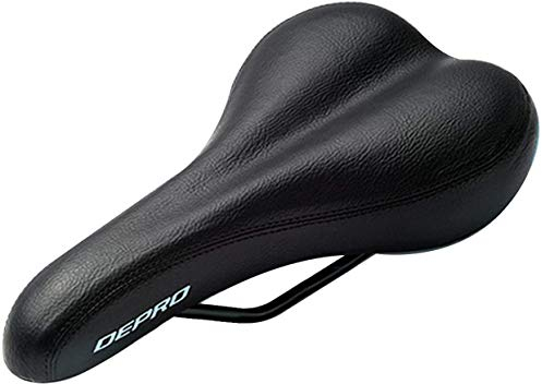 TentHome Fahrradsattel gepolstert Bequem Fahrradsitz MTB Fahrrad Sattel PU Leder Rennradsattel Ergonomischer Cityradsattel Tourensattel für Trekkingrad, Mountainbike, Tourenrad, E-Bike (Schwarz)