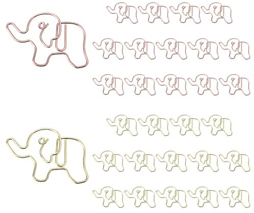 KOOBA Büroklammern, Rotgold und Gelbgold (Elefant), 20 Stück