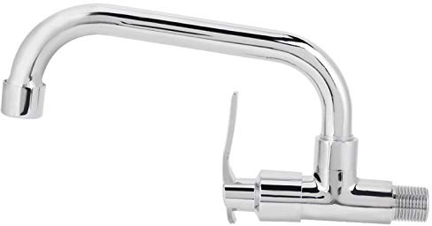 Leylor Wall Mount Kitchen Faucet,Cold Water Tap Single Handle Sink Faucet G1/2in Home Use Type A 25cm Stainless Steel Sturdy Easy Installation