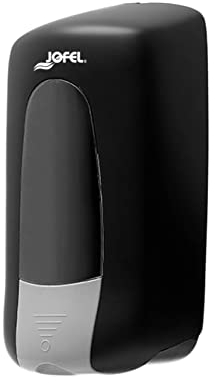 Jofel - Seifenspender für Wand, nachfüllbar mit Schaumstoff- und Gel-Kartuschen mit Fassungsvermögen von 1 l, Seifenspender, Anti-Korrosions- und Auslaufventil, ABS-Gehäuse, Aitana AC73600, Schwarz