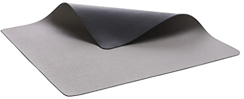BITZ Tischset, Platzset in Leder-Look, Abwaschbar, 46 x 33 cm, 4er-Set, Schwarz/Grau