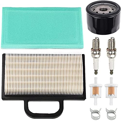 ZAMDOE 698754 273638 Filtro de Aire 696854 Filtro de Aceite para Briggs & Stratton Intek V-Twin 18-26 HP Motor Tractor Cortacésped 4209 4223 5063B 5063D 5063H, con filtros de Combustible Bujías