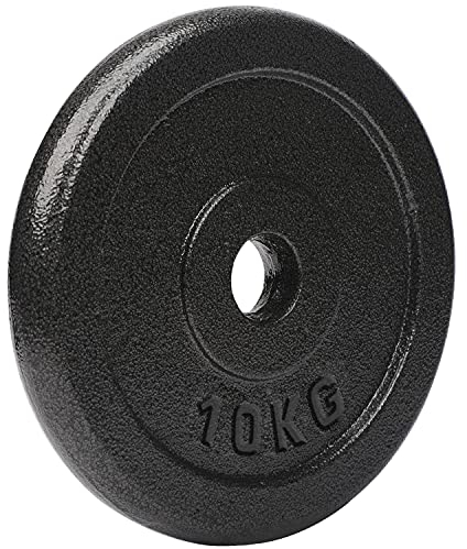 #DoYourFitness Hantelscheiben Gewichtsscheiben, 10 kg, 100% Gusseisen, Langhantel Curlhantelstange Hantelstange Kurzhantel in Grau