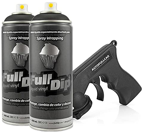 AutoFullCar Full Dip Pack 2 Spray Vinile Liquido Regalo Adattatore Spray (nero)