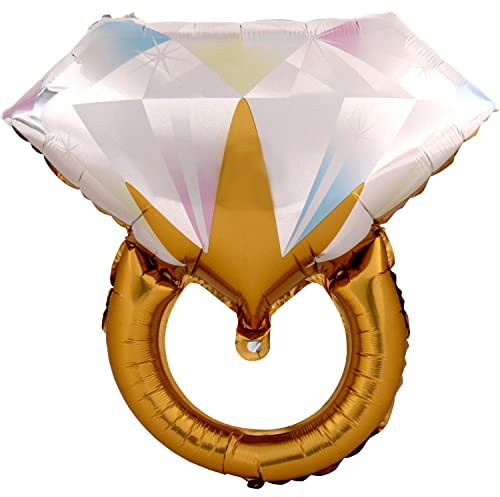 DekoRex Folienballons Ehering 50cm Valentinstag Hochzeit Deko (Farbe: Gold)