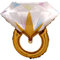 DekoRex Folienballons Ehering 50cm Valentinstag Hochzeit Deko (Farbe: Gold)