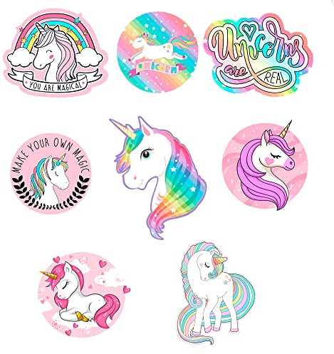 8 Screen-Printed Children's Knee Patches for Ironing onto Clothing. Heat-Adhesive Patches for Repairing and Decorating Trousers, Jackets, and Sweaters. (Unicorns)