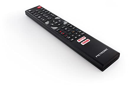 Metronic 495349 Telecomando Sostitutivo Universale per Control tutti TV Compatibile Marca Thomson e TCL con Tasti Netflix/Prime-Video, Smart Televisore - Nero