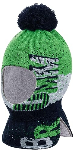 AJS Jungen Winter Mütze Schlupfmütze Schalmütze Strick Warme Wintermütze 44/48, Farbe: Grün