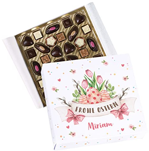 Herz & Heim® Lindt Pralinen, 155g, verschiedene Motive zu Ostern, personalisiert Frohe Ostern Rosé