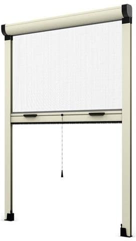 Zanzariera a Rullo Riducibile Verticale fai da te in kit vari Colori e Misure disponibili (80 x 160, Avorio)