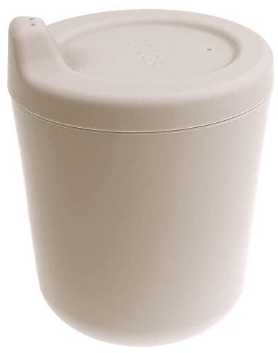 OLGS Silikon Becher Trinklernbecher für Kinder | Trinkbecher mit Deckel, Kinderbecher Grau | Kindergeschirr, Babybecher Silikonbecher für Baby und Kleinkinder Spülmaschinenfest BPA-frei 170ml (Greige)
