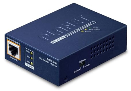 Planet Single-Port 10Gbps 802.3bt PoE++ Injector (95 Watts, W126300297 (PoE++ Injector (95 Watts, 802.3bt Type-4, PoH) Single-Port 10Gbps 802.3bt, Power over Ethernet (PoE))
