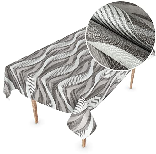 Wachstuchtischdecke Wachstuch Tischdecke abwaschbar Wachstischdecke Rechteck, rund, oval Premium Prägung Gartentischdecke Elegance 140x140cm Schnittkante Irina