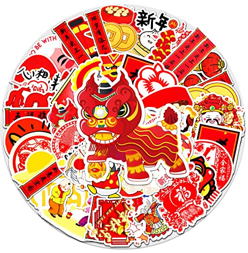 150 Pcs Stickers Muraux de Fête du Printemps Autocollants de Fenêtre du Nouvel an Chinois Autocollants Muraux Amovibles Auto-Adhésifs pour Enfants Adultes Maison Restaurant Artisanat