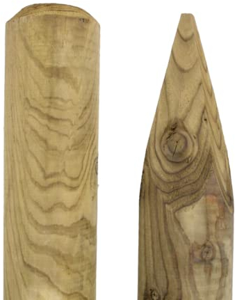 Gartenwelt Riegelsberger Pfahl Ø 6 cm Länge 175 cm Nadelholz Kiefer imprägniert Kiefernholz Rankstab Rankhilfe Rundholz Beeteinfassung Gartenpfahl Gurkenstab gefräst gespitzt