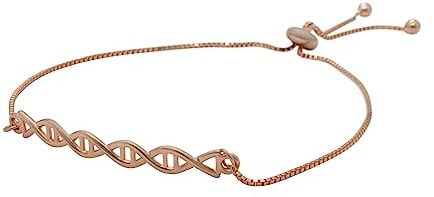 ScienceFox DNA Bracciale a doppia elica in argento Sterling 925 placcato oro rosa disponibile regalo per gli appassionati di biologia e chimica