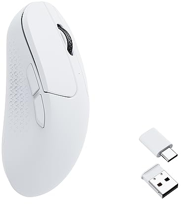 Keychron M3 Mini souris optique sans fil, Bluetooth 5.1/2,4 GHz/filaire souris de jeu, capteur PixArt 3395 programmable, jusqu'à 26 000 DPI/650 IPS, légère et ergonomique pour Windows Mac Linux –